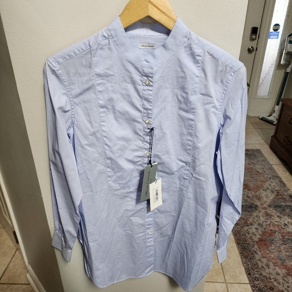 OFFICINE GENERALE - Amelia Organic Cotton Poplin Button Down Shirt - Baby Blue,M - Picture 4 of 10
